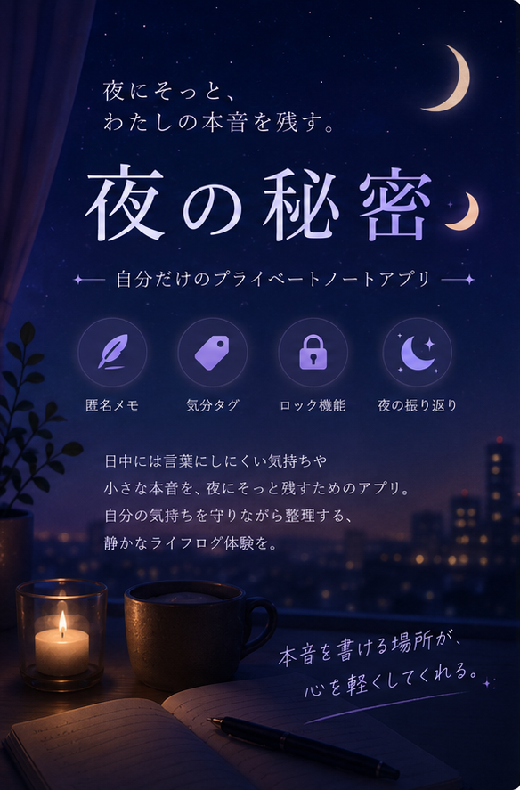 夜にだけ残せる秘密記録の紹介画像